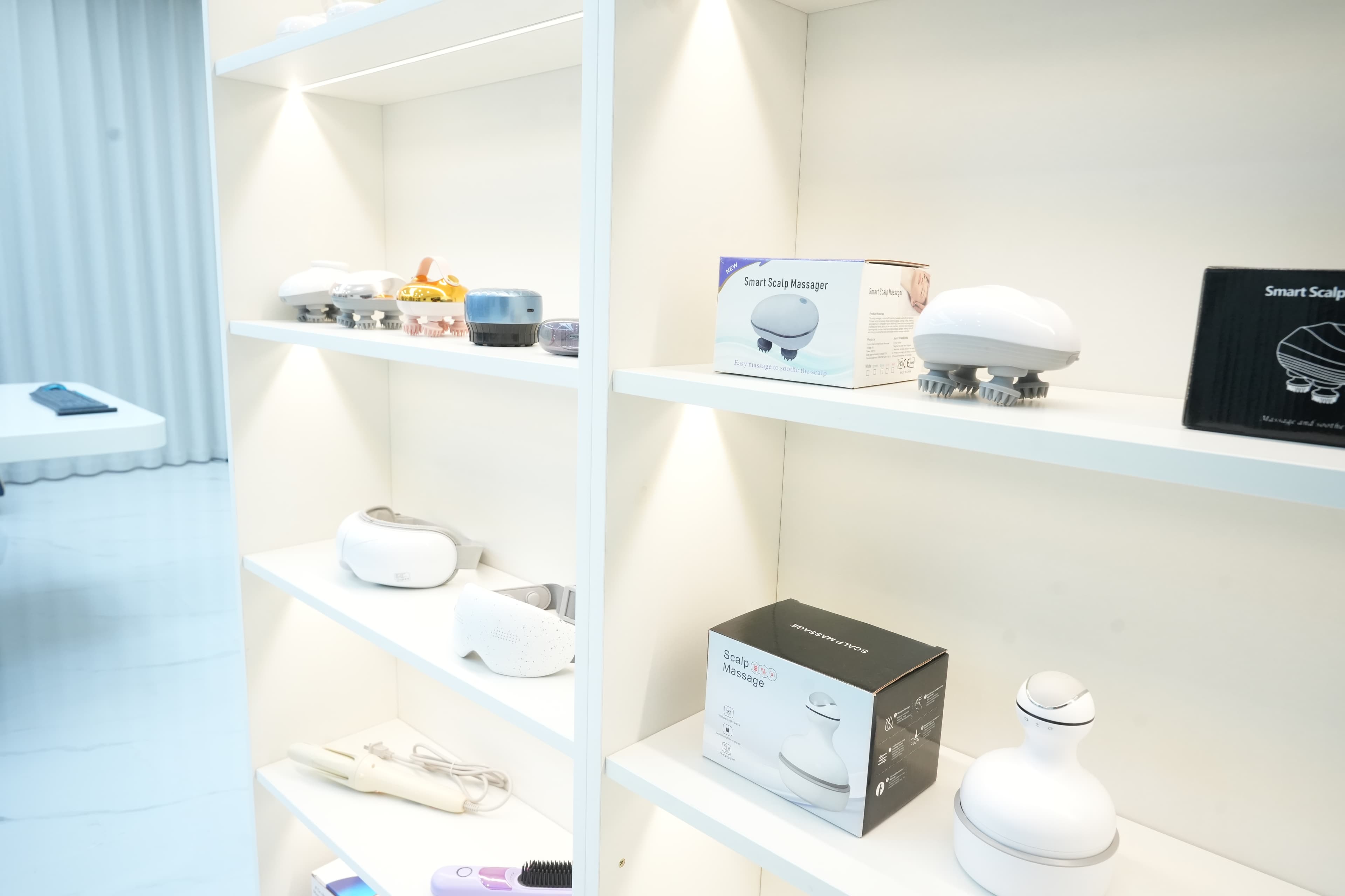 Targeted massager product display in the showroom